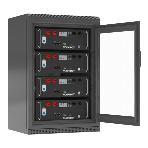 WANROY 51,2V 100Ah LiFePO4 Battery 5,12kWh ESS With Built-In 100A BMS, With LCD Screen - Image 4